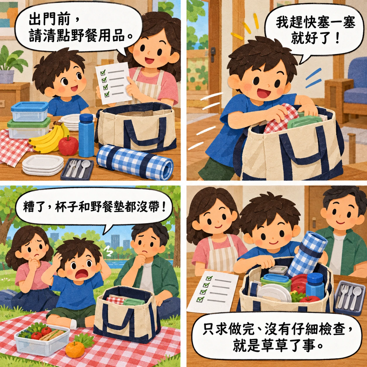 草草了事的 AI 生成成語漫畫