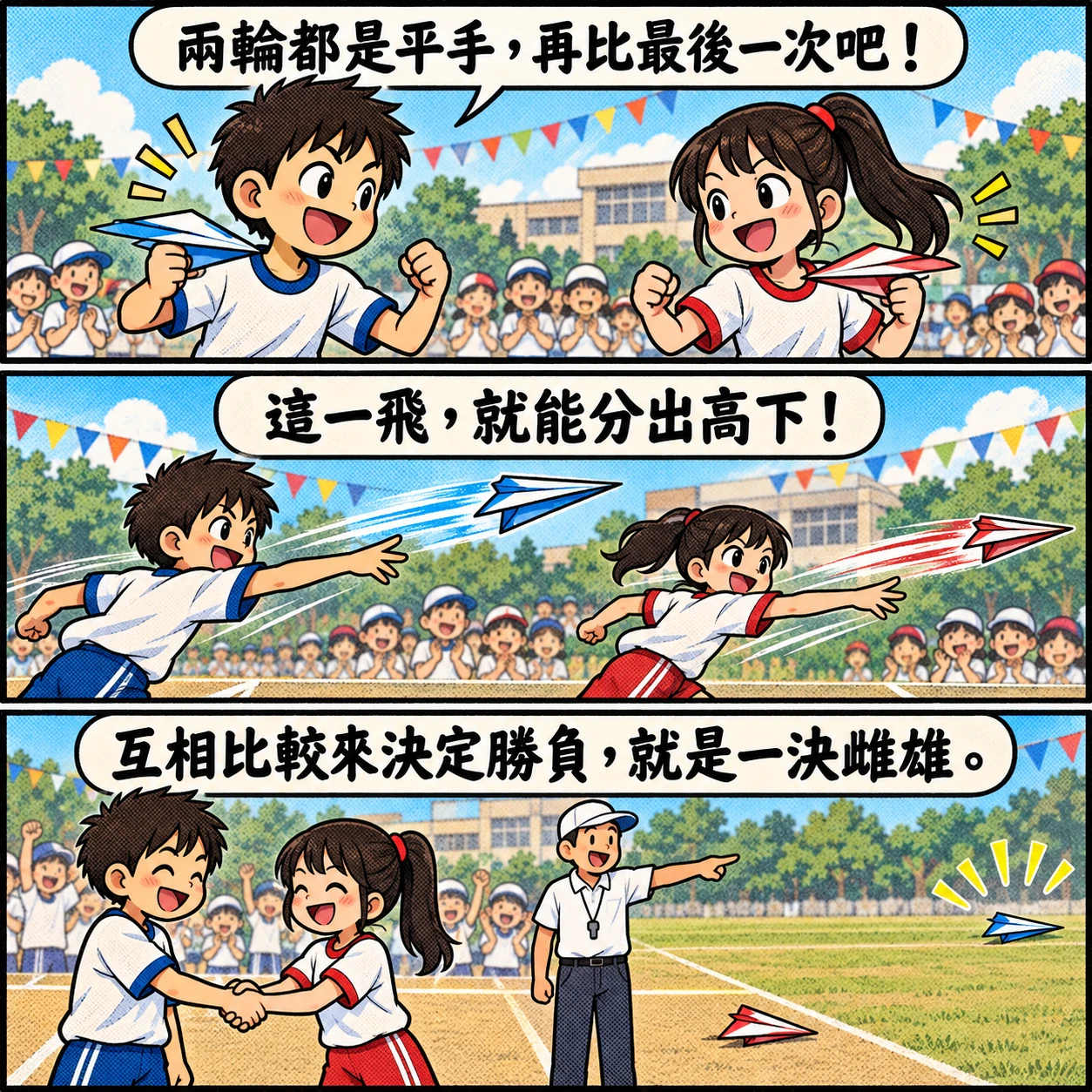 一決雌雄的 AI 生成成語漫畫