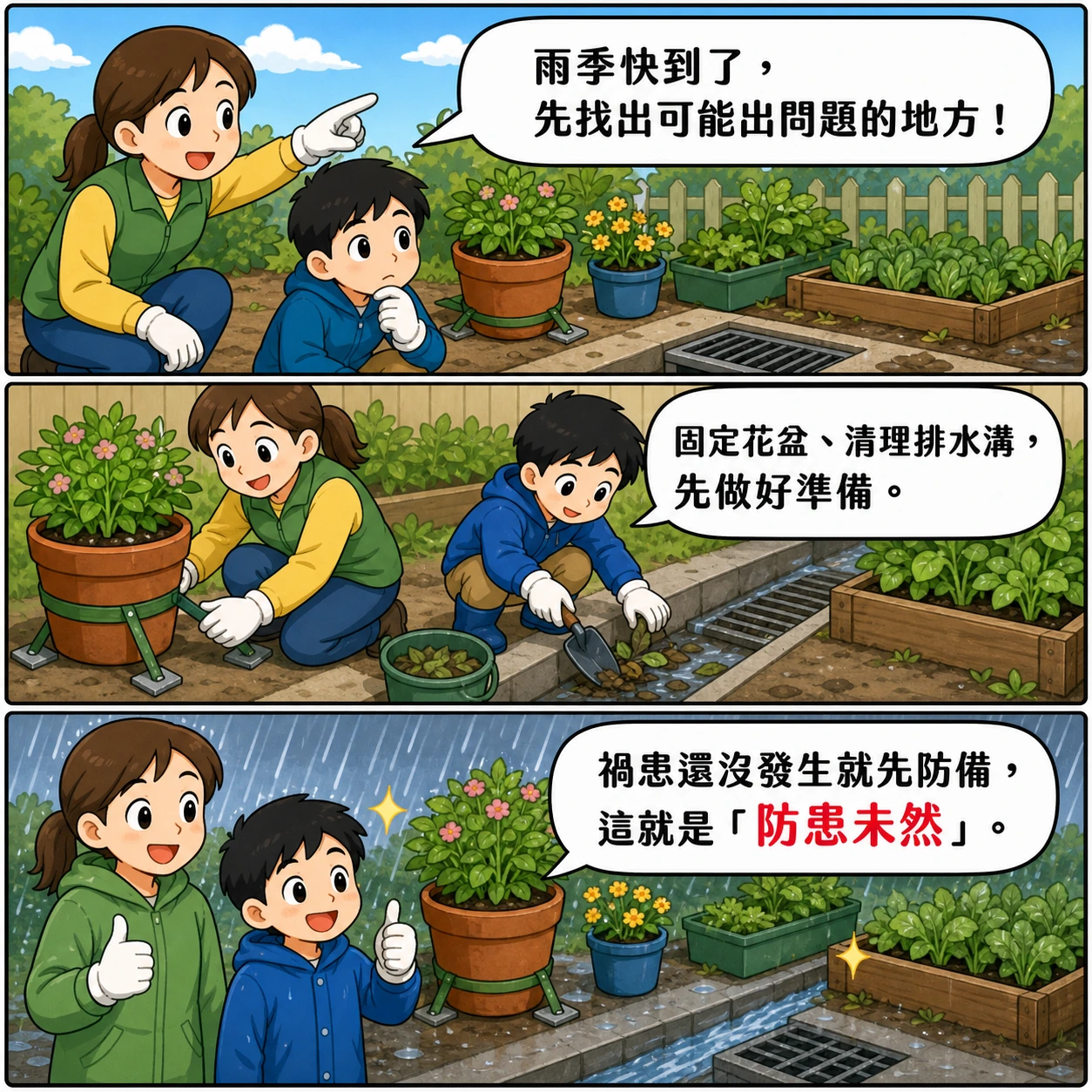 防患未然的 AI 生成成語漫畫