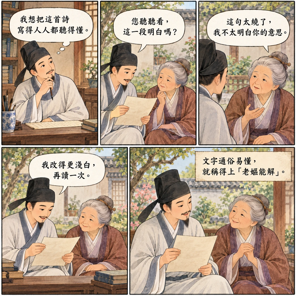 老嫗能解的 AI 生成成語漫畫
