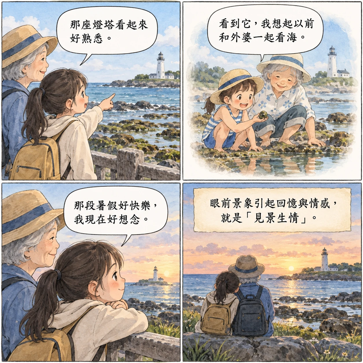見景生情的 AI 生成成語漫畫