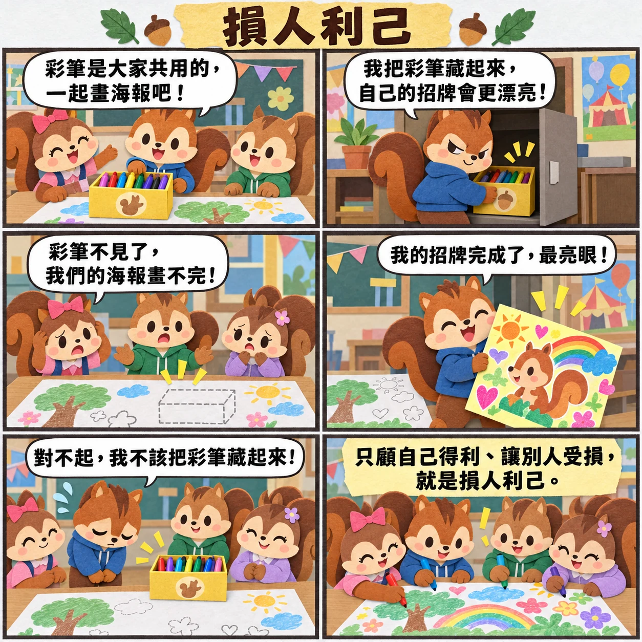 損人利己的 AI 生成成語漫畫