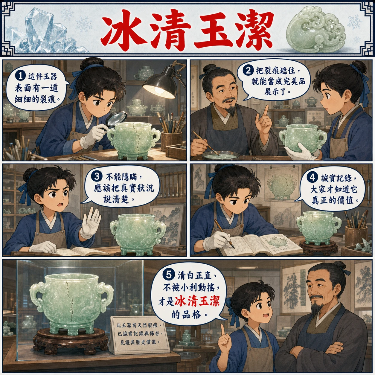 冰清玉潔的 AI 生成成語漫畫